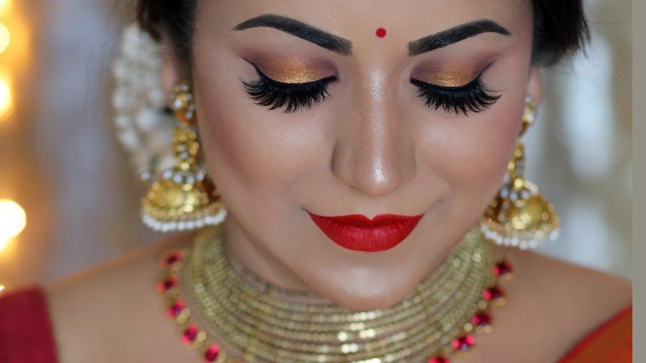 पारंपारिक दिवाळी लुक 2018 | भारतीय उत्सव मेकअप ट्यूटोरियल