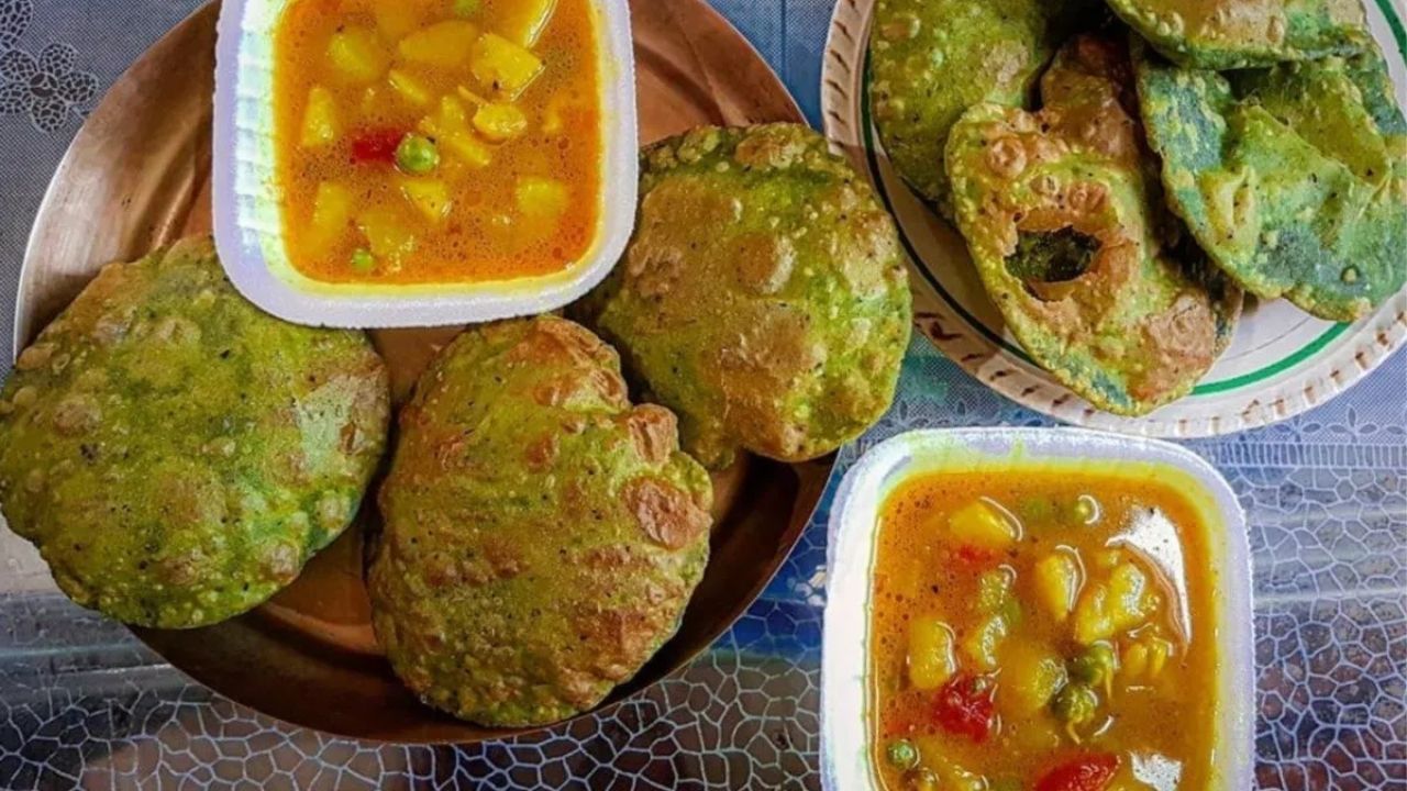 पालक पुरी रेसिपी