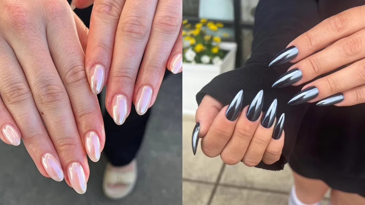 क्रोम नेल्स हा चमकदार मॅनिक्युअर ट्रेंड आहे जो आम्हाला पुरेसा मिळत नाही | ग्लॅमर