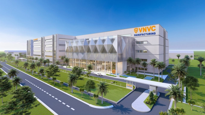 व्हीएनव्हीसी लस आणि जैविक उत्पादन प्लांटची कलाकारांची छाप, जे 2027 च्या अखेरीस सुरू होण्याची अपेक्षा आहे. व्हीएनव्हीसीच्या ग्राफिक सौजन्याने