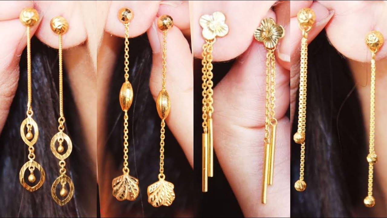 मुलीसाठी नवीन हलक्या वजनाच्या सोन्याच्या कानातले डिझाईन ||५ ग्रॅम सोन्याच्या कानातले २०२०