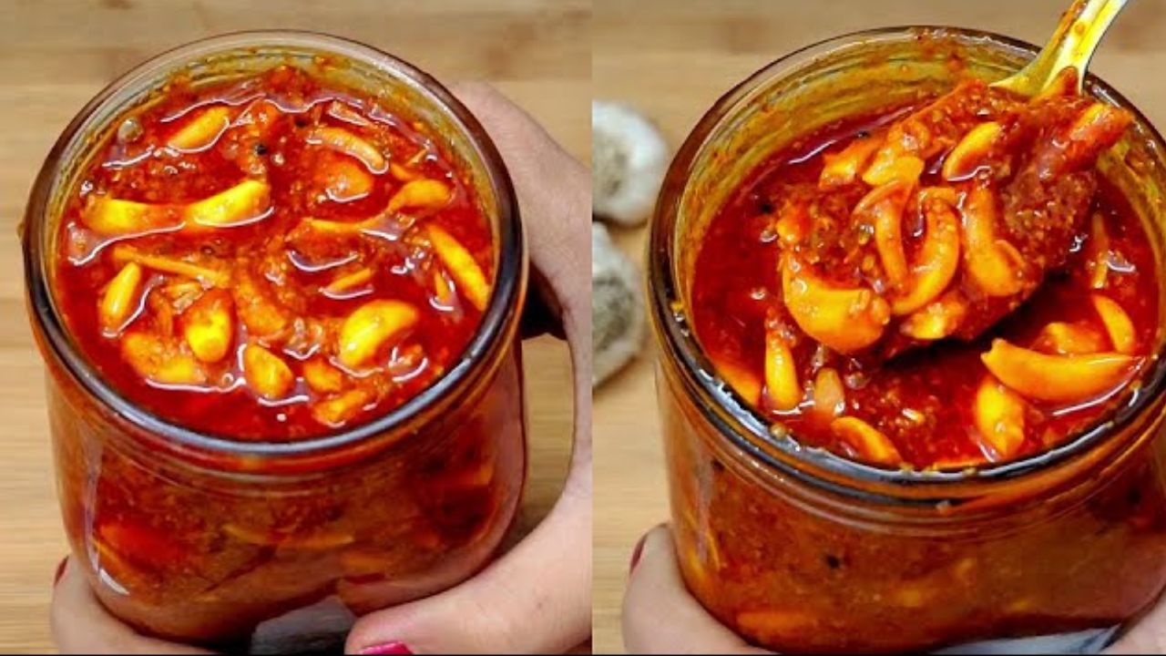 घरी लसणाचे लोणचे