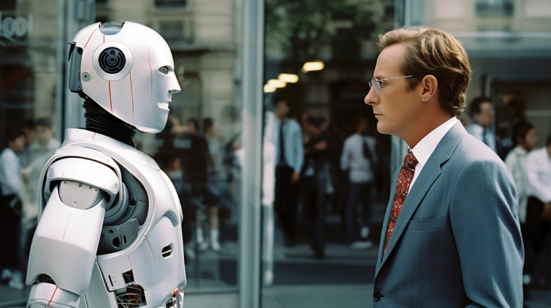 पोर्ट्रेट व्यक्ती ai रोबोट वैयक्तिकृत AI अनुभव