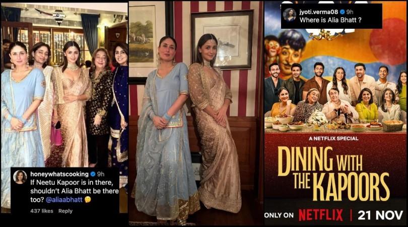 Netflix च्या 'Dining With The Kapoors' च्या पोस्टरला प्रतिसाद; नेटिझन्स विचारतात, 'आलिया भट्ट कुठे आहे?'