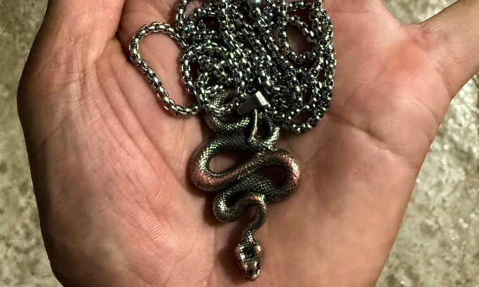 भाल्याचा हार एका महिला पर्यटकाने दिला होता. फोटो: NVCC