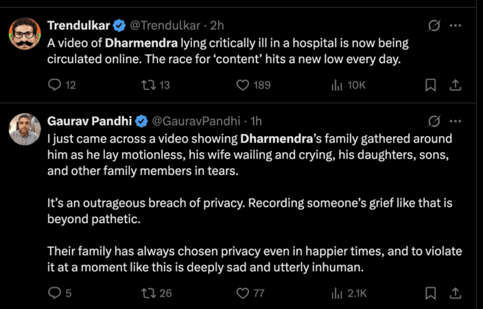 धर्मेंद्रचा व्हिडिओ गुप्तपणे चित्रित करून लीक करणाऱ्या ब्रीच कँडी रुग्णालयाच्या कर्मचाऱ्यांना अटक; मुंबई पोलिसांनी पापाराझींना त्याच्या निवासस्थानाबाहेर पांगवले