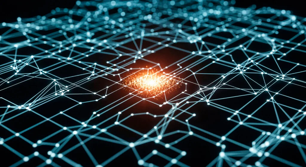 डेटा-नेटवर्क-विथ-ग्लोइंग-कोर