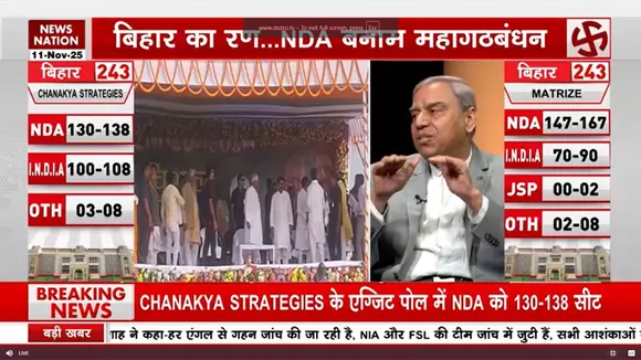 बिहार निवडणूक एक्झिट पोल निकाल 2025 लाइव्ह अपडेट्स