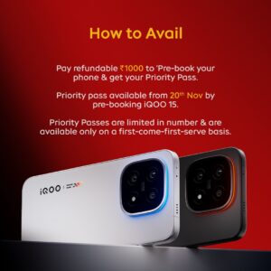 iQOO ने iQOO 15 साठी 20 नोव्हेंबरपासून प्री-बुकिंगची घोषणा केली आहे