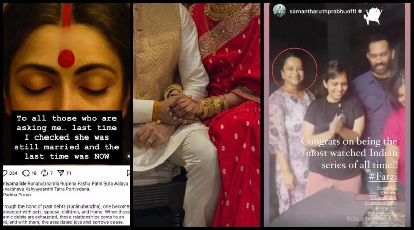 लग्नाच्या नवीन फोटोमध्ये सामंथा रुथ प्रभूने पती राज निदिमोरूचा हात घट्ट पकडला आहे