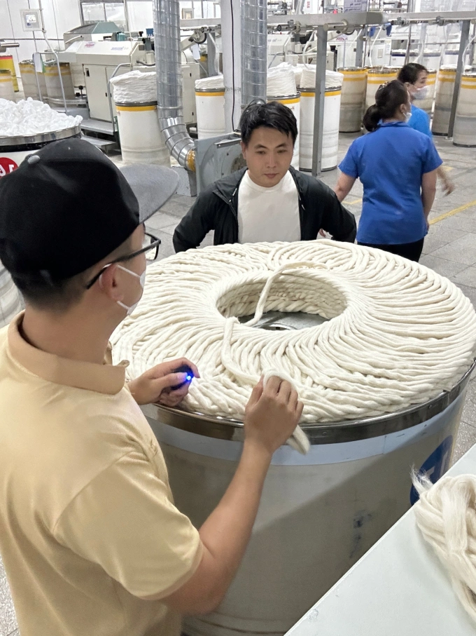 अननस तंतूंना विणल्या जाऊ शकणाऱ्या तंतूंमध्ये बदलण्यासाठी नम कारखान्यांसोबत काम करते, नोव्हेंबर २०२५. फोटो: फान व्हॅन डक