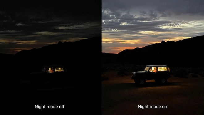ऍपल फोटो रात्री मोड कॅमेरा नाईट मोड