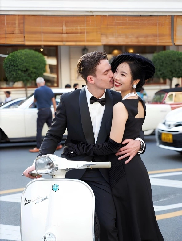 माई आन्ह आणि मॅथ्यू या जोडप्याने लग्नाचे फोटो घेतले, 2024. पात्राने दिलेला फोटो