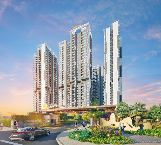 फु माय हंग हार्मोनी टॉवर्सची कलाकाराची छाप. फोटो सौजन्याने फु माय हंग