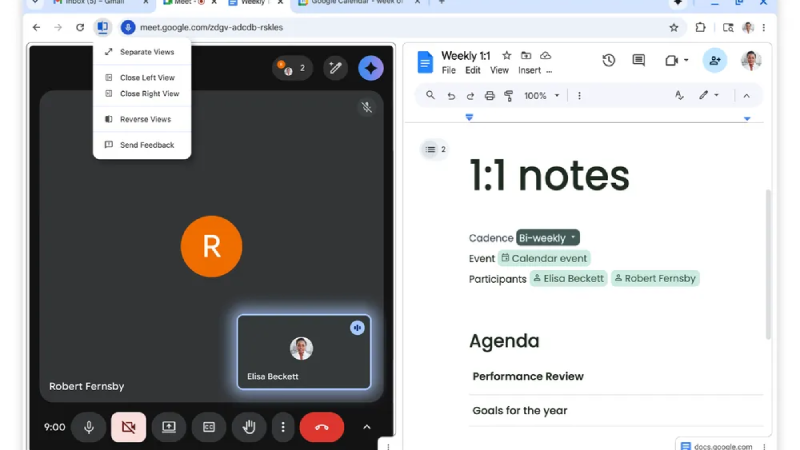 Chrome स्प्लिट व्ह्यू