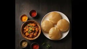 गोड आणि मसालेदार भोपळ्याची करी प्लेटमध्ये रोटी किंवा पराठ्यासोबत गरमागरम सर्व्ह केली जाते