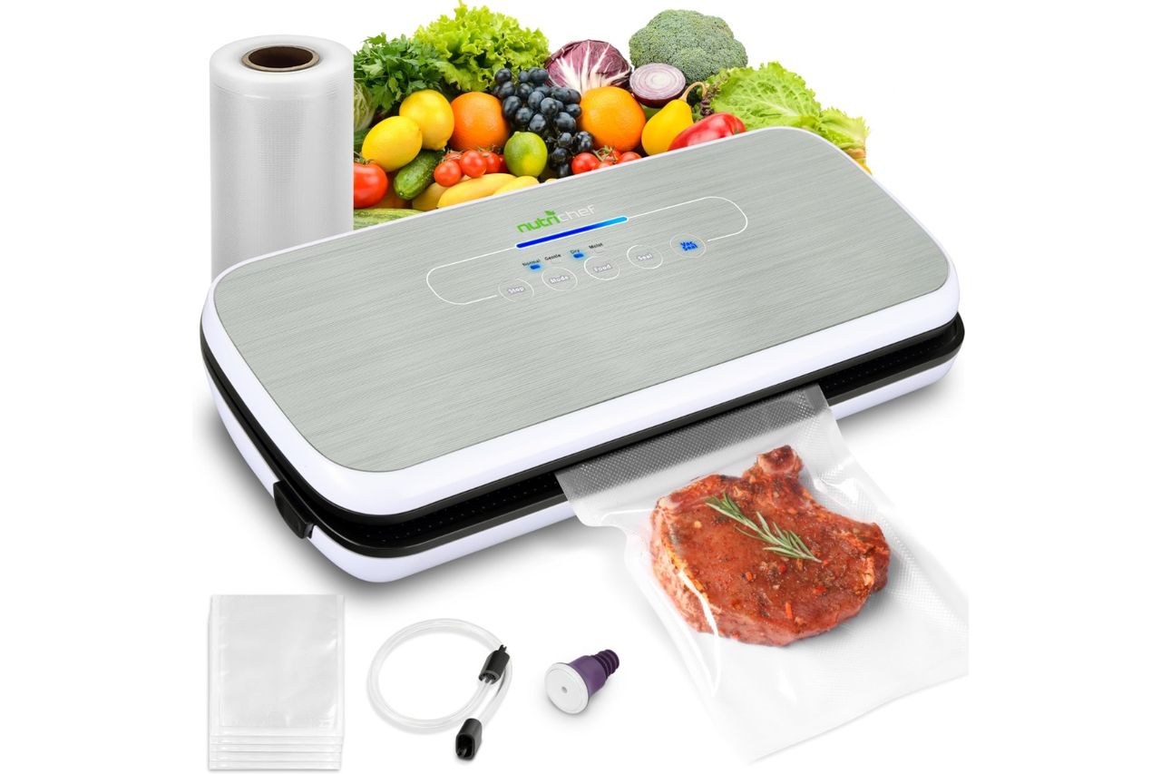 न्यूट्रीशेफ फूड व्हॅक्यूम सीलर मशीन - कोरड्या आणि ओलसर अन्नासाठी स्वयंचलित एअर सीलिंग प्रणाली, क्रेडिट: ऍमेझॉन
