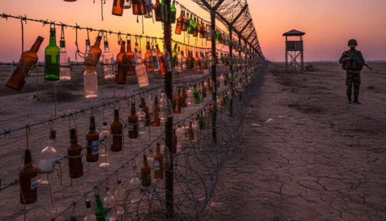 का काचेच्या बाटल्या भारताच्या सीमेवर टांगल्या आहेत