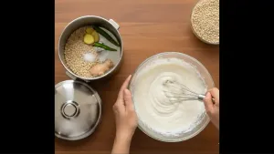 भिजवलेली डाळ निथळून त्यात आले, हिरवी मिरची आणि मीठ घालून बारीक करून एक गुळगुळीत पीठ बनवा, नंतर 4-5 मिनिटे फेटून घ्या जेणेकरून भल्लस हलके आणि स्पंज होईल.