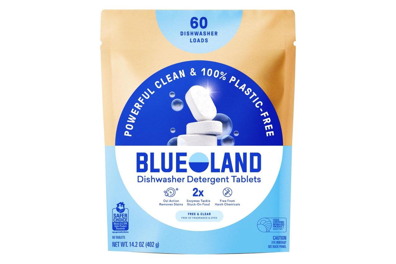 ब्लूलँड 100 प्लास्टिक मुक्त डिशवॉशर डिटर्जंट क्रेडिट: ऍमेझॉन