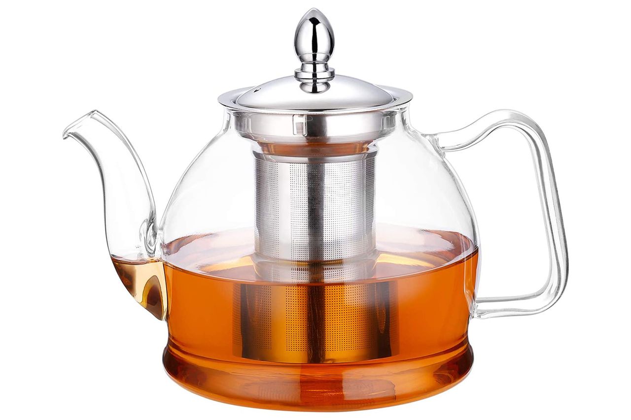काढता येण्याजोग्या इन्फ्युझरसह HIWARE 1000ml ग्लास टीपॉट, क्रेडिट: ऍमेझॉन