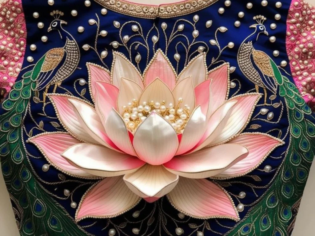 ज्वेलरी स्टाइल लोटस ब्लाउज desgin