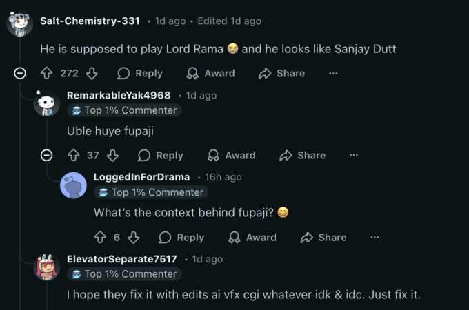 रामायण एलए इव्हेंटमध्ये रणबीर कपूरला ओळखता येत नाही म्हणून वयाची लाज वाटली; चाहत्यांना केसांची रेषा आणि सुजलेला चेहरा लक्षात येतो