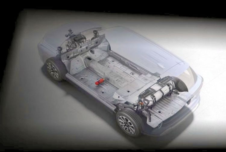 मारुती ब्रेझा फेसलिफ्ट अंडरबॉडी सीएनजी टँक चित्रण