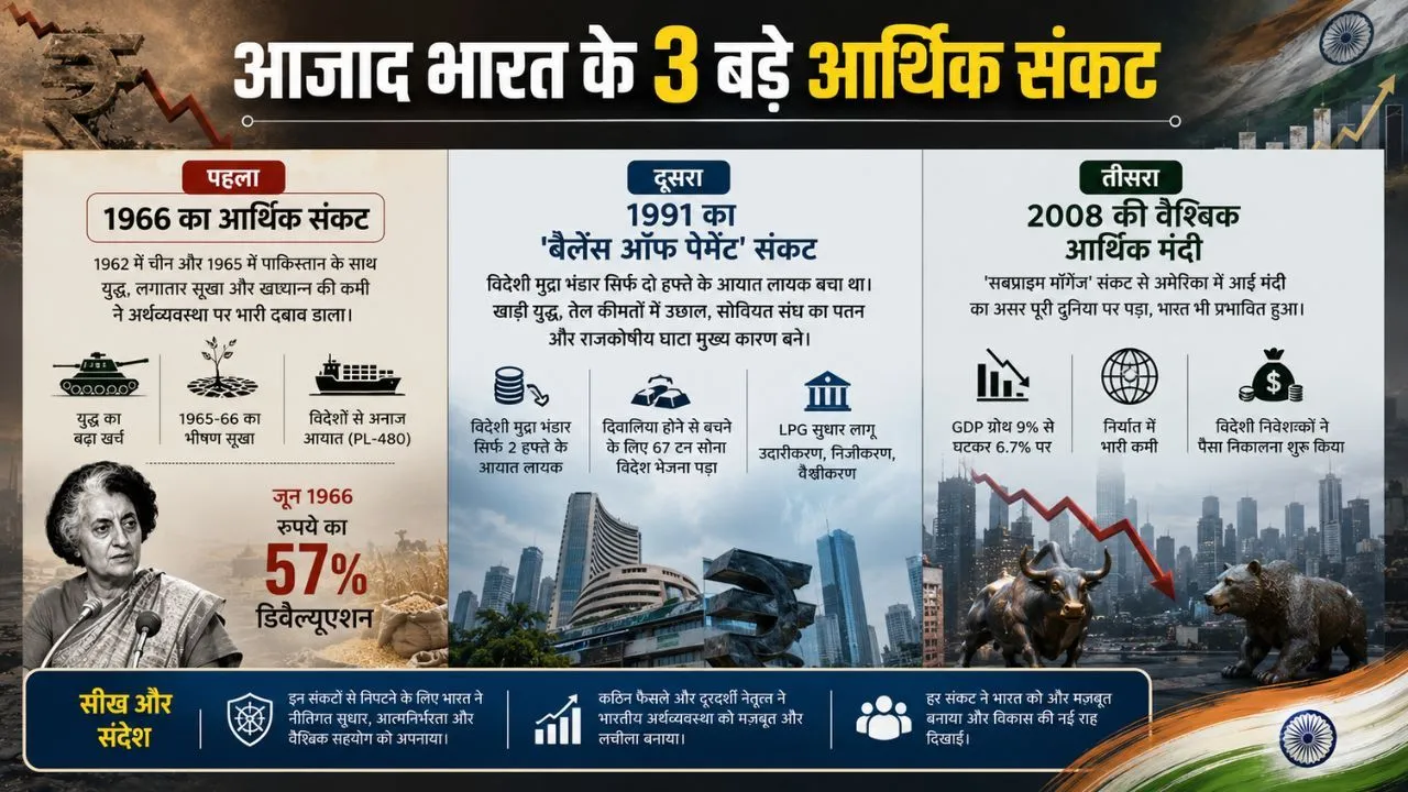 स्वतंत्र भारताची तीन मोठी आर्थिक संकटे