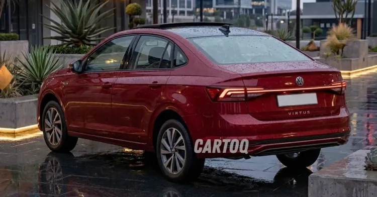 volkswagen virtus facelift मागील लाल