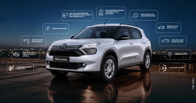 citroen aircross आराम संस्करण