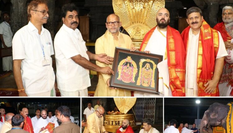 Anant Ambani offers hair, Anant Ambani visit Tirupati Balaji Temple, Anant Ambani offered prayers to Lord Sri Venkateswara Swamy, Anant Ambani gets his head shaved, अनंत अंबानी, अनंत अंबानी केशदान