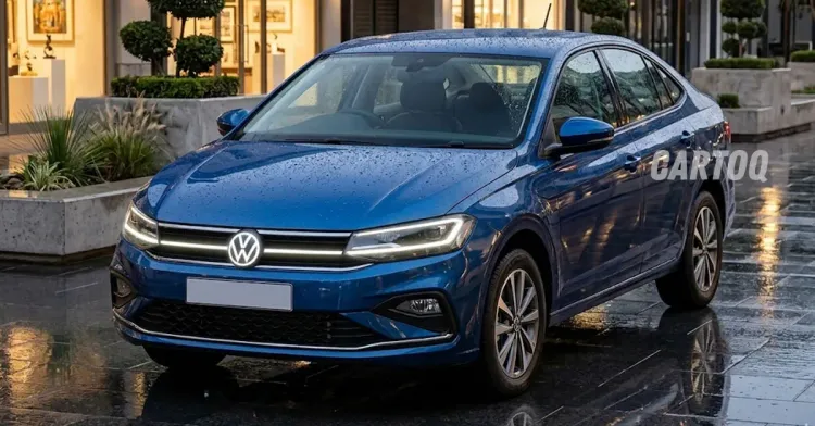 volkswagen virtus facelift निळा