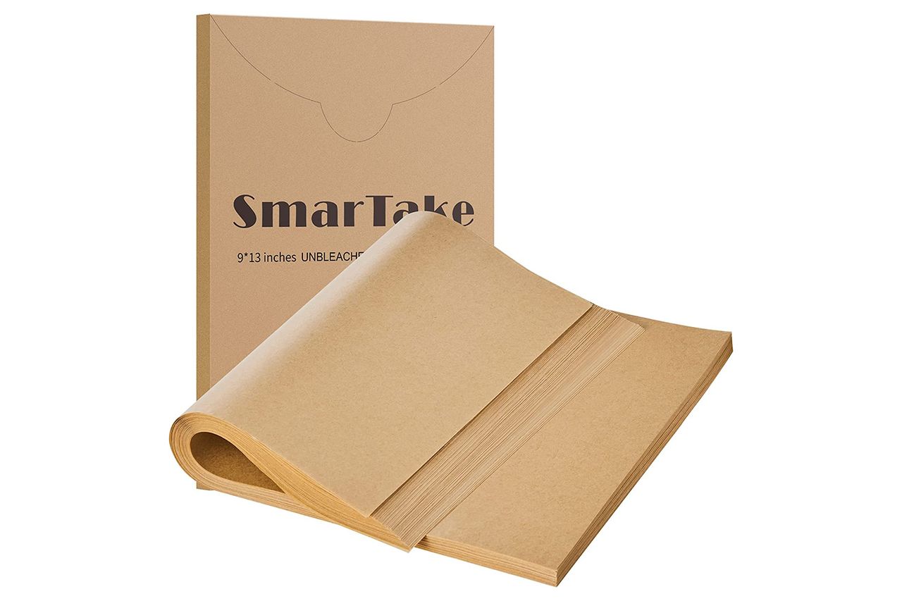 SMARTAKE 200 Pcs चर्मपत्र पेपर बेकिंग शीट्स क्रेडिट: ऍमेझॉन