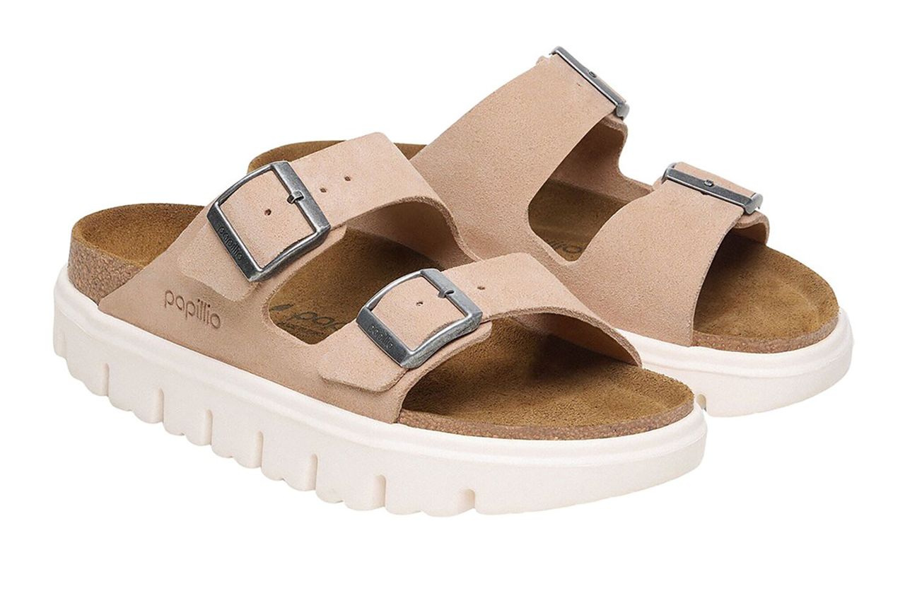 Birkenstock ऍरिझोना चंकी अरुंद Suede सँडल क्रेडिट: गिल्ट