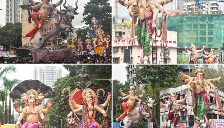 मुंबईच्या रस्त्यांवर दिसली गणपती बाप्पांची मनमोहक रूपे, कुठे दिसले विठ्ठलाचे रूप तर कुठे नरसिंह अवतार