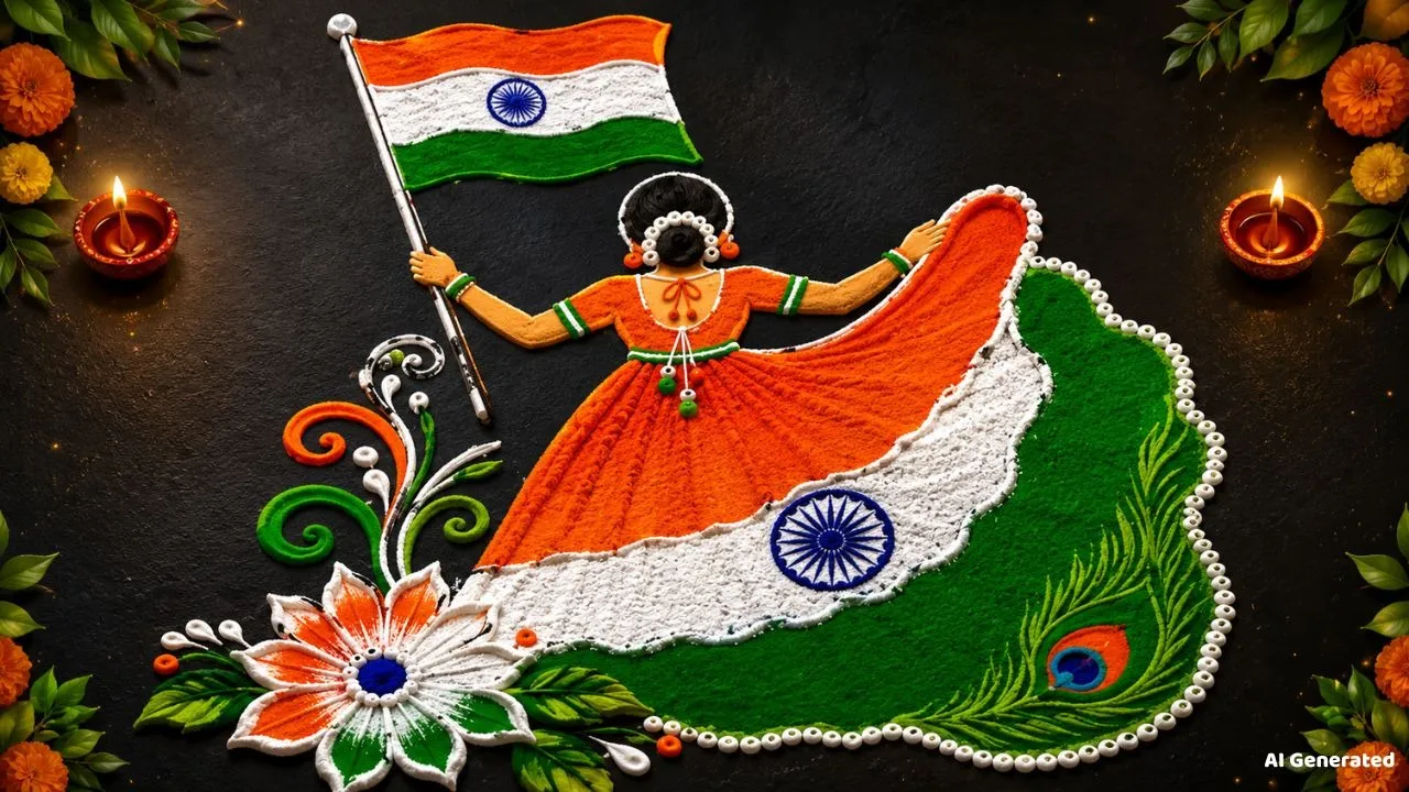 स्वातंत्र्य दिन रांगोळी डिझाइन