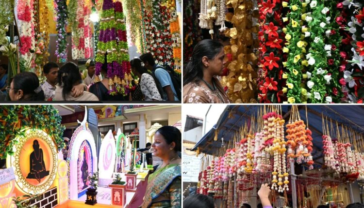 गणेशोत्सवाच्या तयारीसाठी भाविकांची लगबग; रोषणाई अन् रंगीबेरंगी फुलांनी, सजले मुंबईचे मार्केट