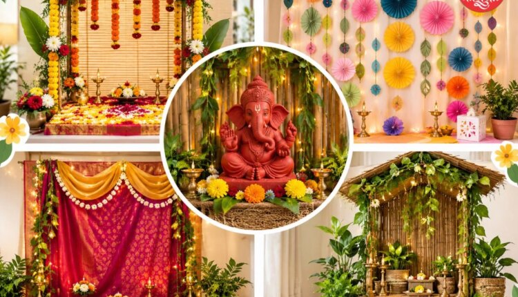 eco friendly ganpati makhar decoration ideas