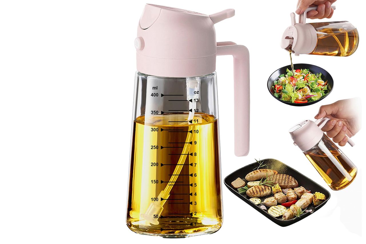 470Ml ग्लास ऑलिव्ह ऑइल स्प्रेअर क्रेडिट: ऍमेझॉन