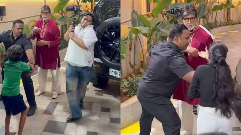 अमिताभ बच्चन यांनी त्यांच्या वाढदिवसानिमित्त त्यांच्याशी हस्तांदोलन करण्यासाठी सुरक्षा भंग करणाऱ्या तरुण चाहत्यांकडे दुर्लक्ष केले; ट्रोल होतो
